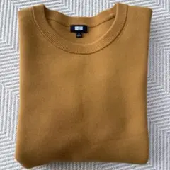 ウォッシャブルストレッチミラノリブクルーネックセーター（マスタード）