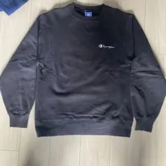 champion 青タグ　90s スエット　ブラック　フェード　前v パーカー