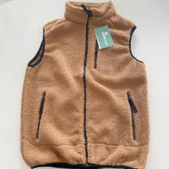ボアベスト 厚手 防寒 ブラウン L メンズ レディース