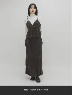 KBF マジョリカプリーツ セパレート ワンピース ダークブラウン