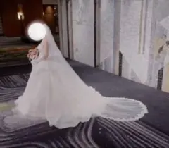 ロング ウェディングベール 2層 ベールダウン 結婚式 ブライダル