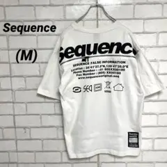 シーケンス　バックプリント　白Tシャツ ロゴどん　ワイドシルエット　ストリート