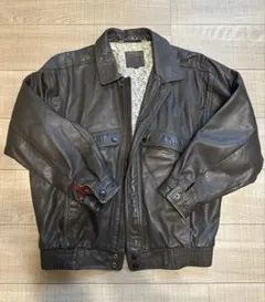 ダークブラウン レザー ジャケット Mサイズ