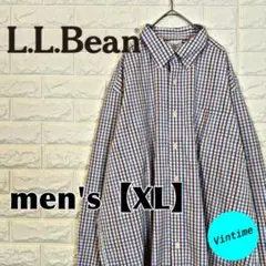 y216【L.L.Bean】長袖ボタンダウンシャツ【メンズXL】チェック柄