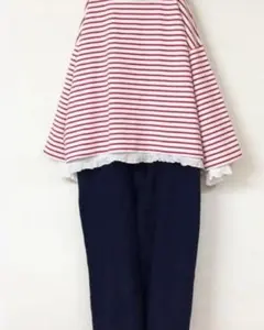 \ 値下げ/ nest Robe バスクボーダービッグTシャツのサムネイル