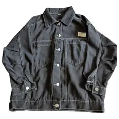 ブラックデニムジャケット オーバーサイズ　メンズライクGジャン