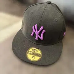 ニューエラ　キャップ　New Era 59FIFTY ブラック パープル NY