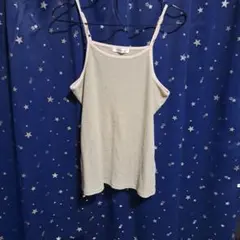 リブ編みキャミソール Lサイズ ベージュ
