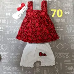 ハローキティ キャミソールドレスセット 70