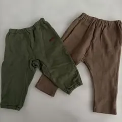 しまむら　OPIST. ブラウン　ワッフル　グリーン　スウェット　ズボン　80