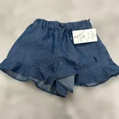 新品！キッズ子ども女の子ベビーフリル付きデニムショートパンツ 95サイズ