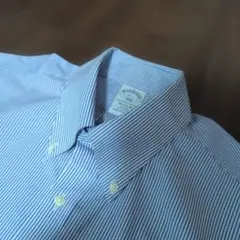 ブルックスブラザーズ半袖シャツ REGULAR 青白ストライプ 39