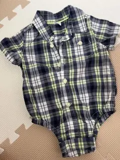 GAP チェック柄シャツロンパース 6-12ヶ月