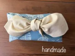 ☆ハンドメイド☆お弁当袋☆北欧風リーフ柄ブルー
