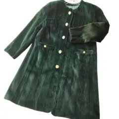 EMBA MINK ミンク ロングコート リアルファー グリーン 本毛皮 貂 L