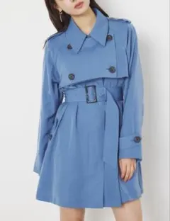 リエンダ　ジェラートトレンチミニコート　ブルー　sサイズ