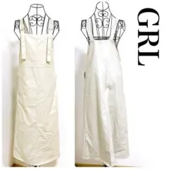GRL フェイクレザージャンパースカート 白 M 春夏秋冬【adf019】