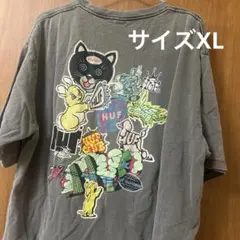 Y64)HUF グラフィックプリント Tシャツ グレー