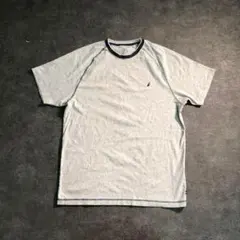 【NAUTICA】ラグランTシャツ　グレー　ロゴ刺繍　着used SM53