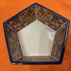 有田焼 五角鉢 染付 色絵 花文様 和食器