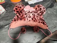 ディズニー ヒョウ柄 ピンク ミニー ファンキャップ