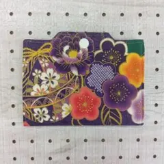 /『ハンドメイド』紫 和柄 マスクケース 牡丹 梅柄 布製 花柄