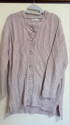 axes femme アクシーズファム ケーブル編みカーディガン ピンク