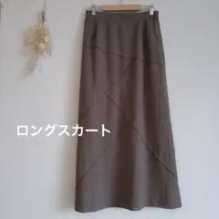 ロングスカート【M】日本製 ちりめん パッチワーク ウエスト一部ゴム 裏地あり