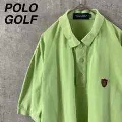 90sPOLO GOLFラルフローレンポロシャツ半袖鹿子ライトグリーンXLサイズ