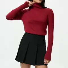 メリノリブタートルネックセーターＸＬ レッド