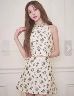 花柄アメスリセットアップミニドレス/キャバドレス　xs