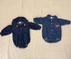 ミッキー ミニー デニムロンパース 80 futafuta