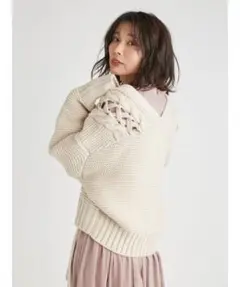 【連休特別セール✨️】美品✨FRAYID レースケーブルカーディガン ベージュ