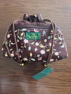 MINTON 巾着ポーチ ブラウン 花柄のサムネイル