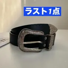 ウエスタンベルトB 黒 アメカジ 古着 Y2K カジュアル シンプル ブラック