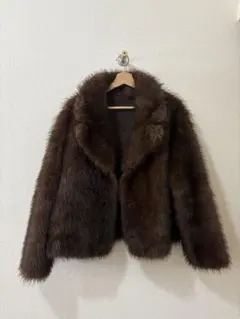 ZARAブラウンファーコート ショート丈