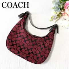 【美品♡】COACH ハンドバッグ シグネチャー Hobo ホーボー レッド