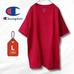 【チャンピオン】 Champion Tシャツ 赤 L 左袖ロゴ コットン