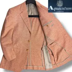 J7408 美品 アクアスキュータム カシミヤ100%ジャケット オレンジ A4