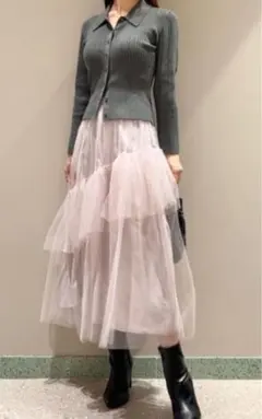 SNIDEL チュールスカート ライトピンク