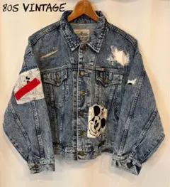 専用！80s 90s ミッキーマウス リメイク デニムジャケット ダメージ加工
