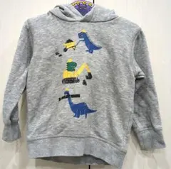 H＆M 恐竜と重機のグレーのパーカー 92センチ