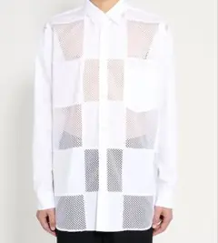25SS コムデギャルソンオム プリュス　パッチワークメッシュシャツ 25SS コムデギャルソンオム プリュス パッチワークメッシュシャツ