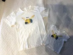親子ペア Beeプリント Tシャツ 2枚セットのサムネイル