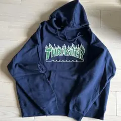 値下げ✨THRASHERパーカー紺色M