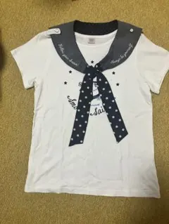 mezzo piano junior セーラー襟付きホワイトTシャツ