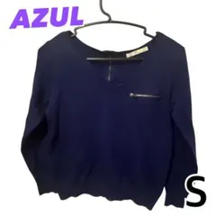 ☆AZUL ネイビー Vネックセーター S