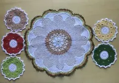 レース編み　ドイリー　コースター　セット