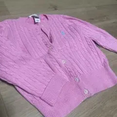 Ralph Lauren ピンク ケーブルニット カーディガン 24M