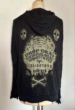 TOO FASTスカルデザイン フード付きパーカー ブラック